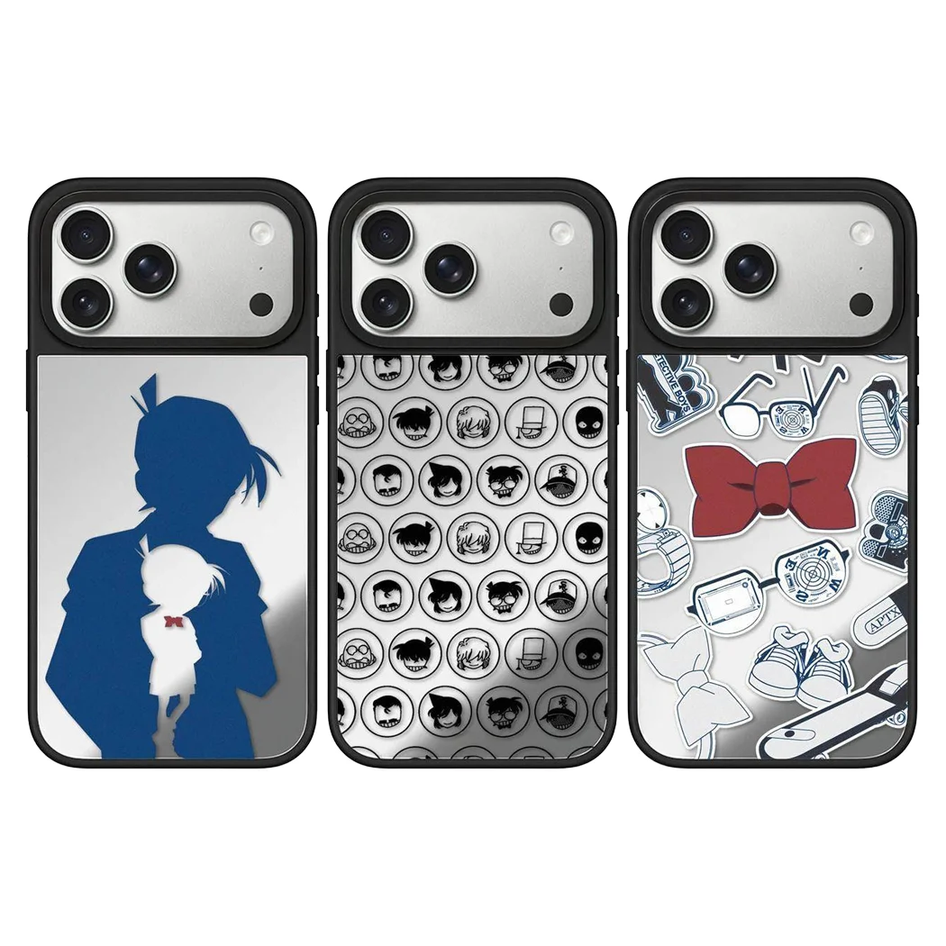 

Anime Bow Tie Pattern Mirror Surface Cover for IPhone 17 16 15 14 13 12 Pro Max 17 Air - Protective Magnetic Case