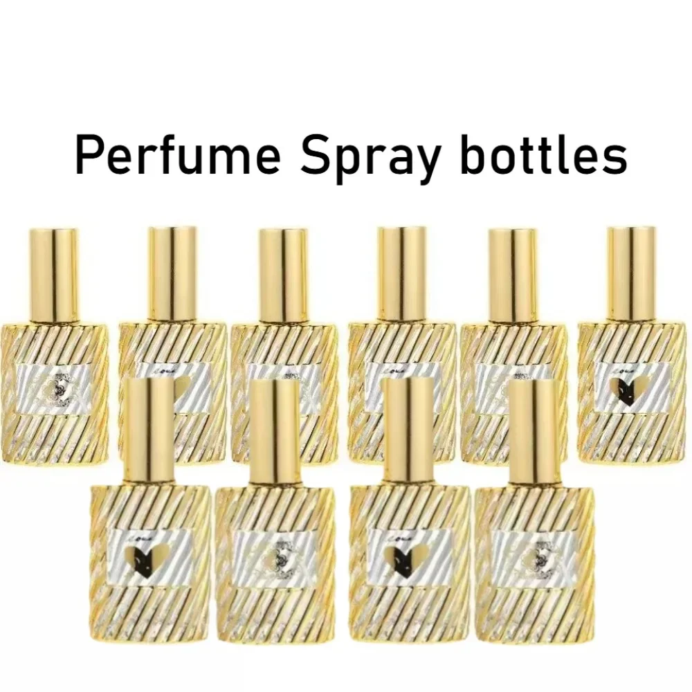 

10PCS 12ml Mini Perfume Bottle Glass Press Spray Bottle Portable Fragrance Bottle Refillable Essential Oils Vial Spray Dispenser