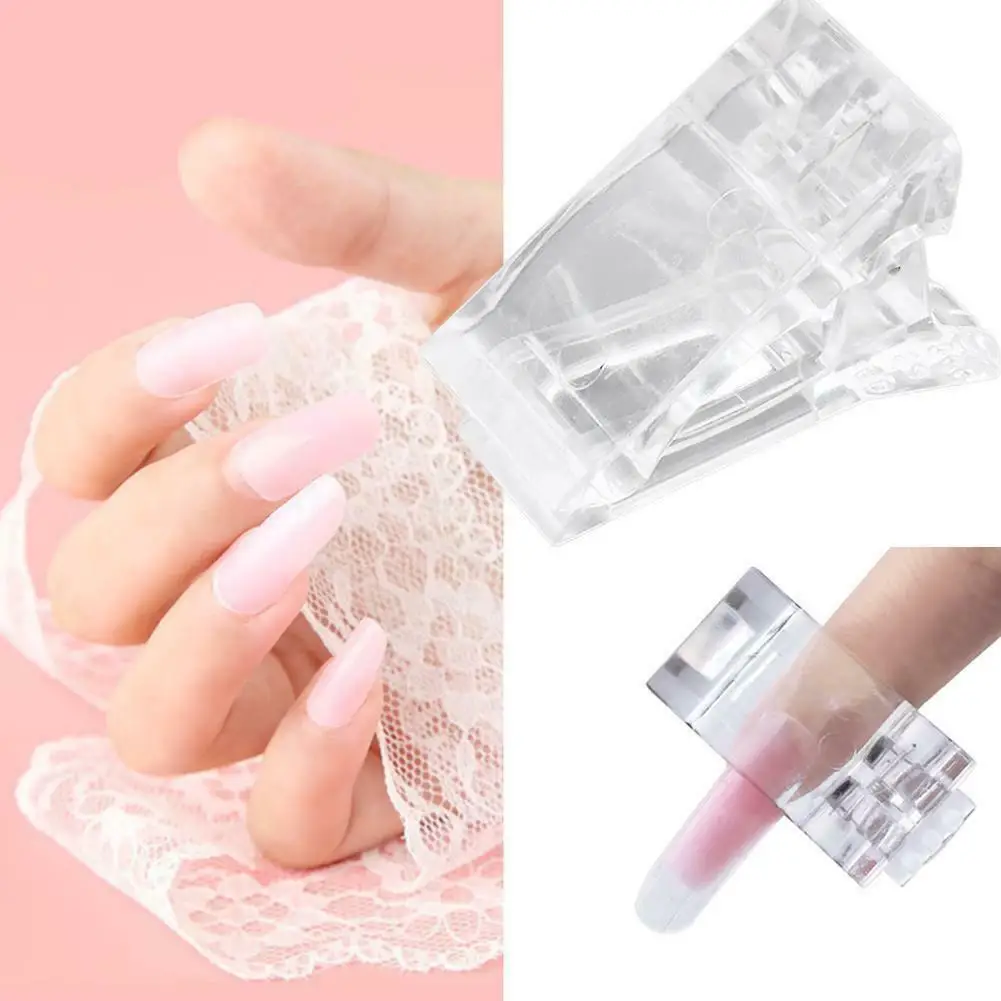 5pcs Transparent Acrylic Nail Clip Quickily Building Tips Clips Finger Nails Gel Polish Extension UV Lamps Manicure Art Tools