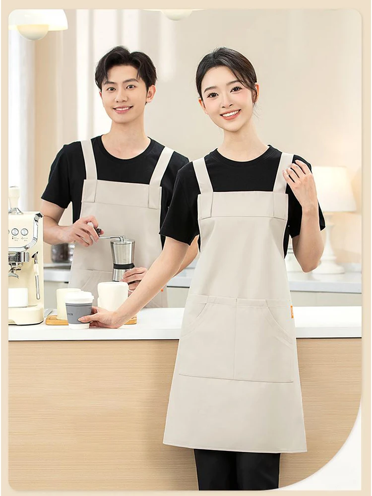 

Professional Cross Strap Work Apron Comfortable Shoulder Breathable Fabric with Flexible Fit for Extended Wear in Hot Kitchens