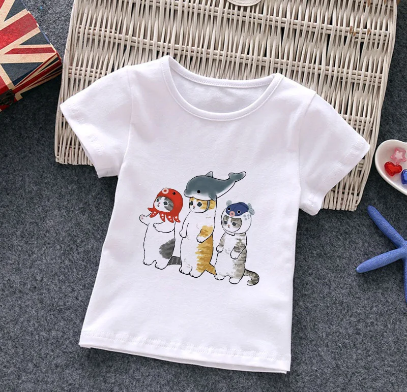 2024 Bright Kids Sweet T-Shirt Summer Cute Round Neck Refreshing Short Sleeve High Quality Lively Top New Colorful Apparel