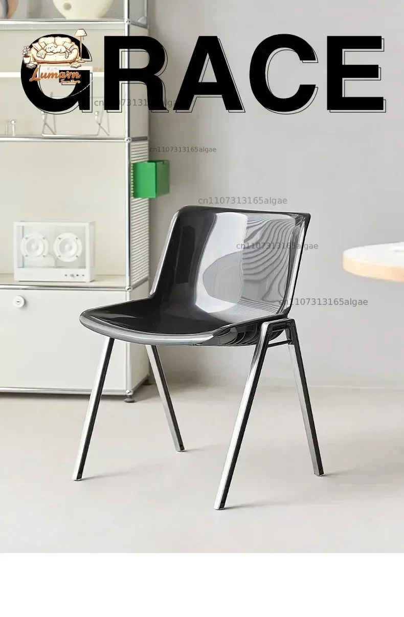 Medieval plastic dining chair Nordic modern simple desk chair household strong and durable backrest stool