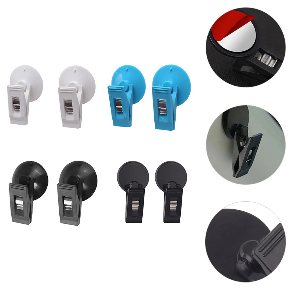 

8pcs Suction Cup Car Clip Durable Portable Adhesive Mount For Ticket Id Card Glasses Holder Storage Suction Type Clamp