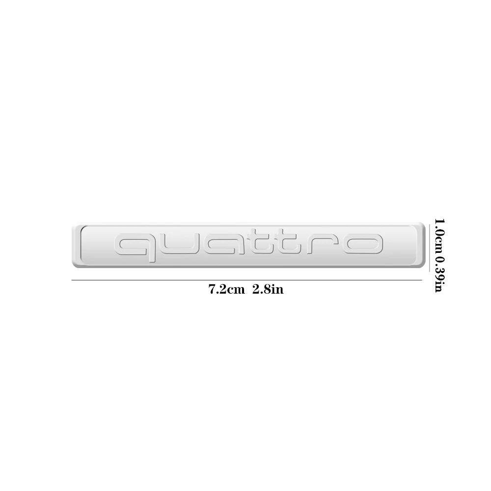 1 Stück 3D ABS Auto QUATTRO Emblem Karosserie Heck Kofferraum Fenster Aufkleber Abzeichen Dekoration Aufkleber Auto-Modifikation Zubehör für Audi Logo
