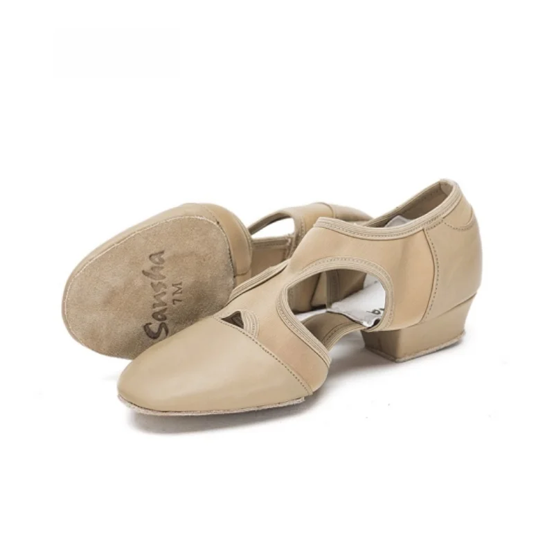 sana-te78-teacher's-oes-soft-bot-low-heel-practice-ballet-oes-cowhide-women's-adult-sport-yoga-fitn-fans-supplies