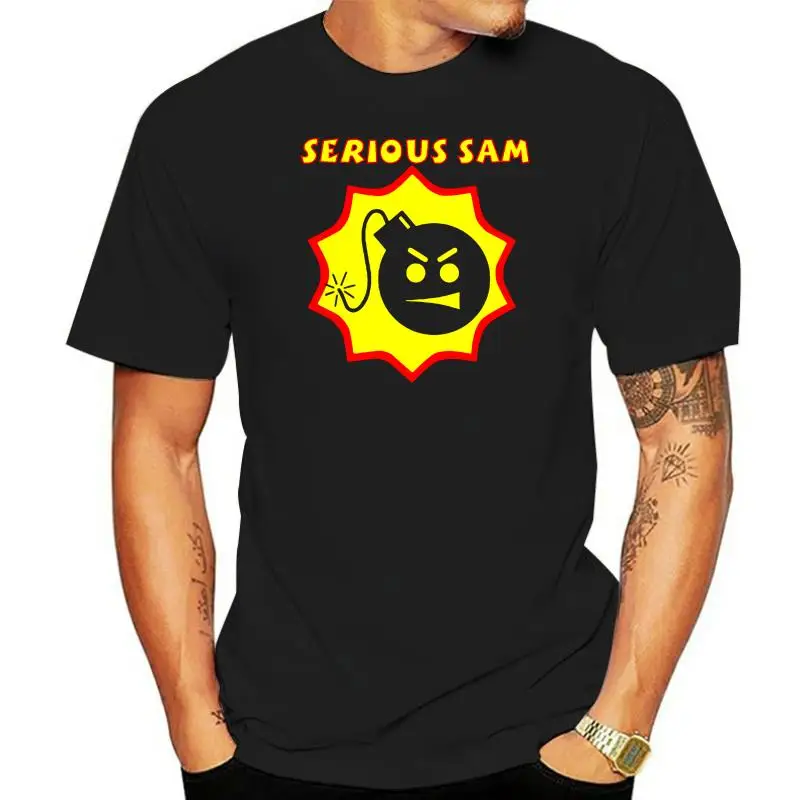 Serious Sam Logo Black T Shirt S 5xl 2022 Fashionable Cotton T Shirts Man Tops Tee The New Tshirt For Mens O-Neck Slim