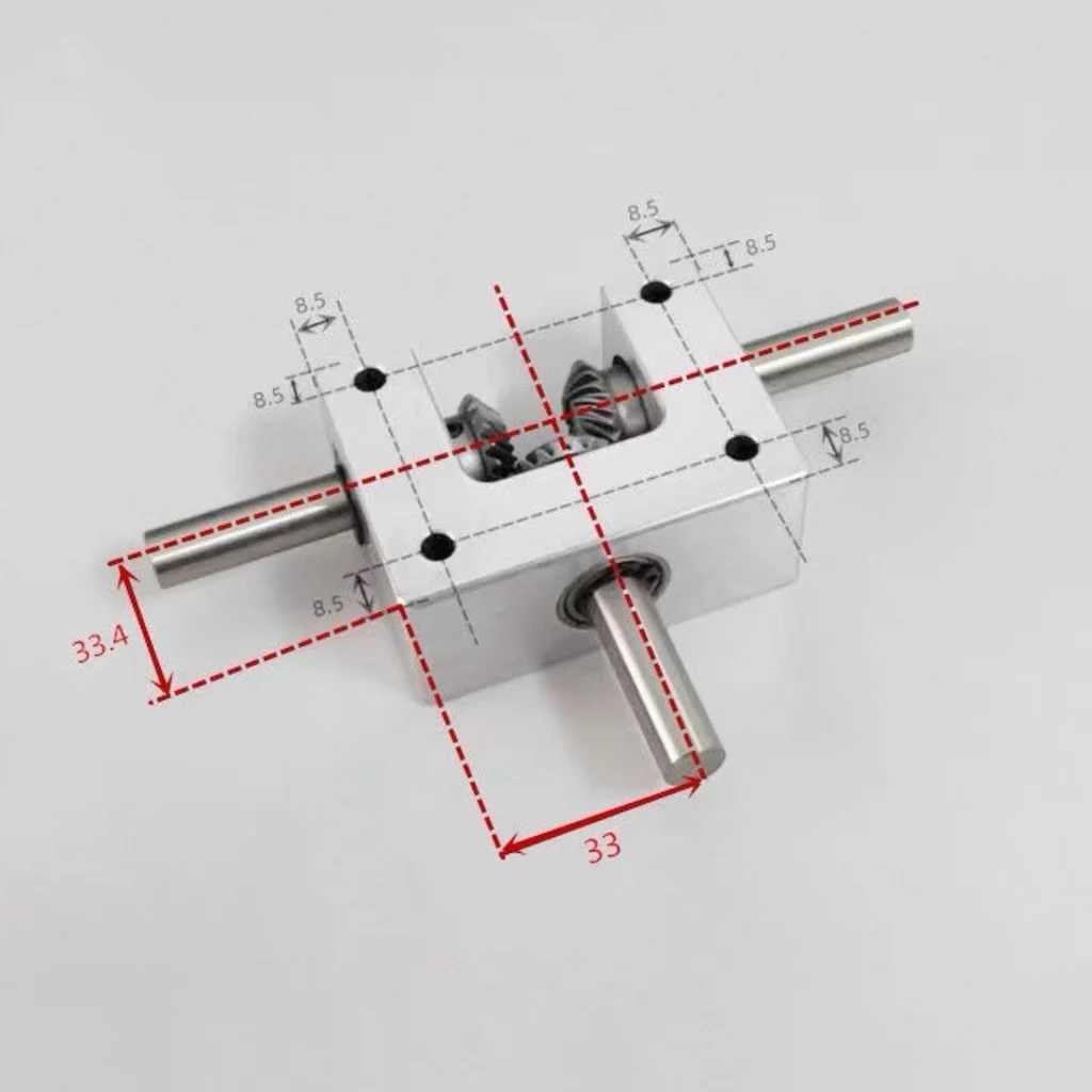 Differential Assembly Gearbox 90 Degree 1:1 Spiral Bevel Gear 6/8/10mm Coaxial Small Corner Device