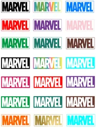 Various colors Marvel logo kids Iron on Patch Thermal Stickers for children Printed stickers washable