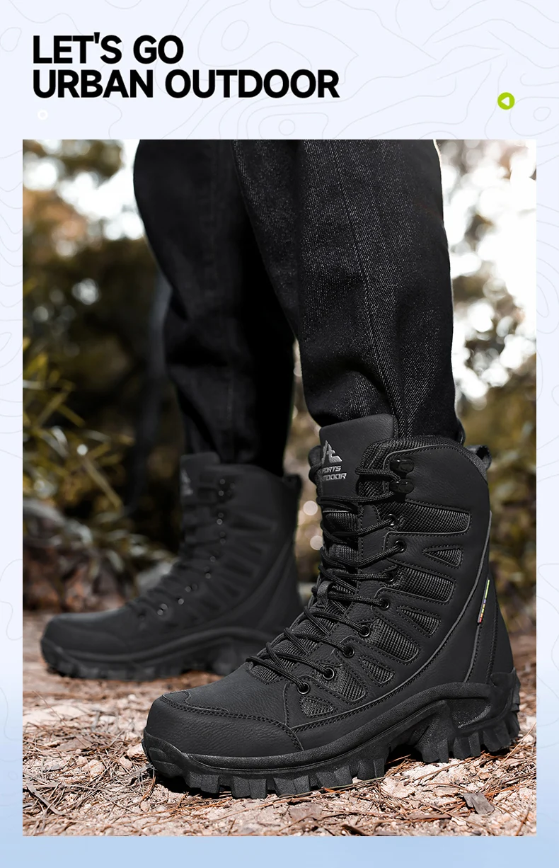 Männer Bergsteigen Schuhe Im Freien Nicht-slip Taktische Stiefel Wüste Boot Atmungsaktive Leder Obermaterial High Top Feld Training Sicherheit schuh – Detail 14