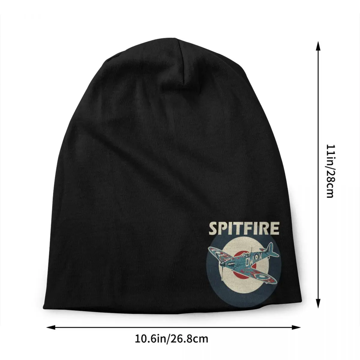 Custom RAF Spitfire Aircraft Roundel WW2 War Plane Bonnet Hats Knitted Hat  Supermarine Airplane Skullies Beanies Caps