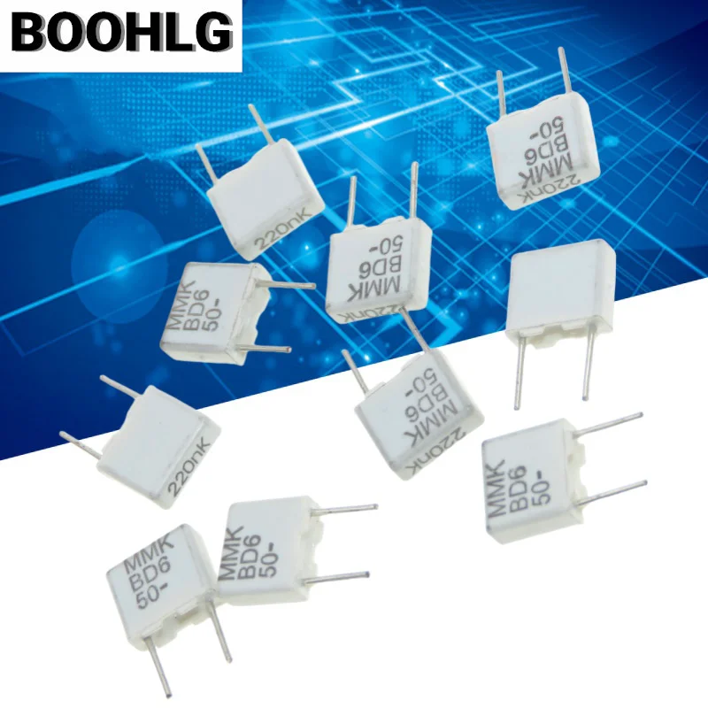 10PCS 0.22UF 50V EVOX MMK5 film capacitor 50V 0.22UF 220NF U22 224 P=5MM