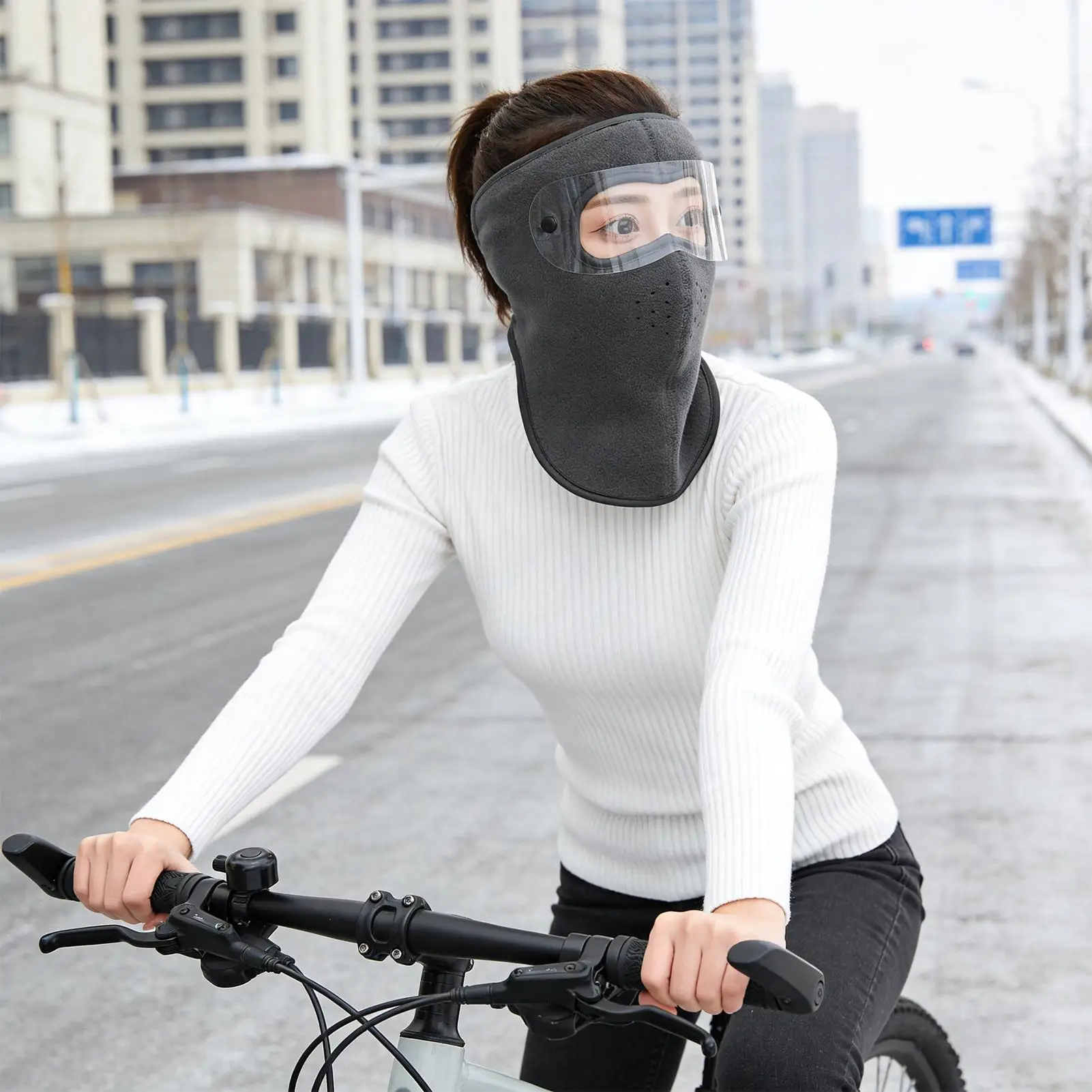 Masque facial d'hiver pour hommes, couverture polaire épaisse, lunettes de Ski pour hommes, temps froid, cyclisme, équitation, moto