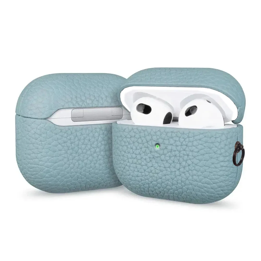 Hochwertige Business-Bluetooth-Kopfhörerhülle für Apple AirPods/2/3/4/5 Pro3/2 Retro Echtleder Litschi-Textur Schutzhülle