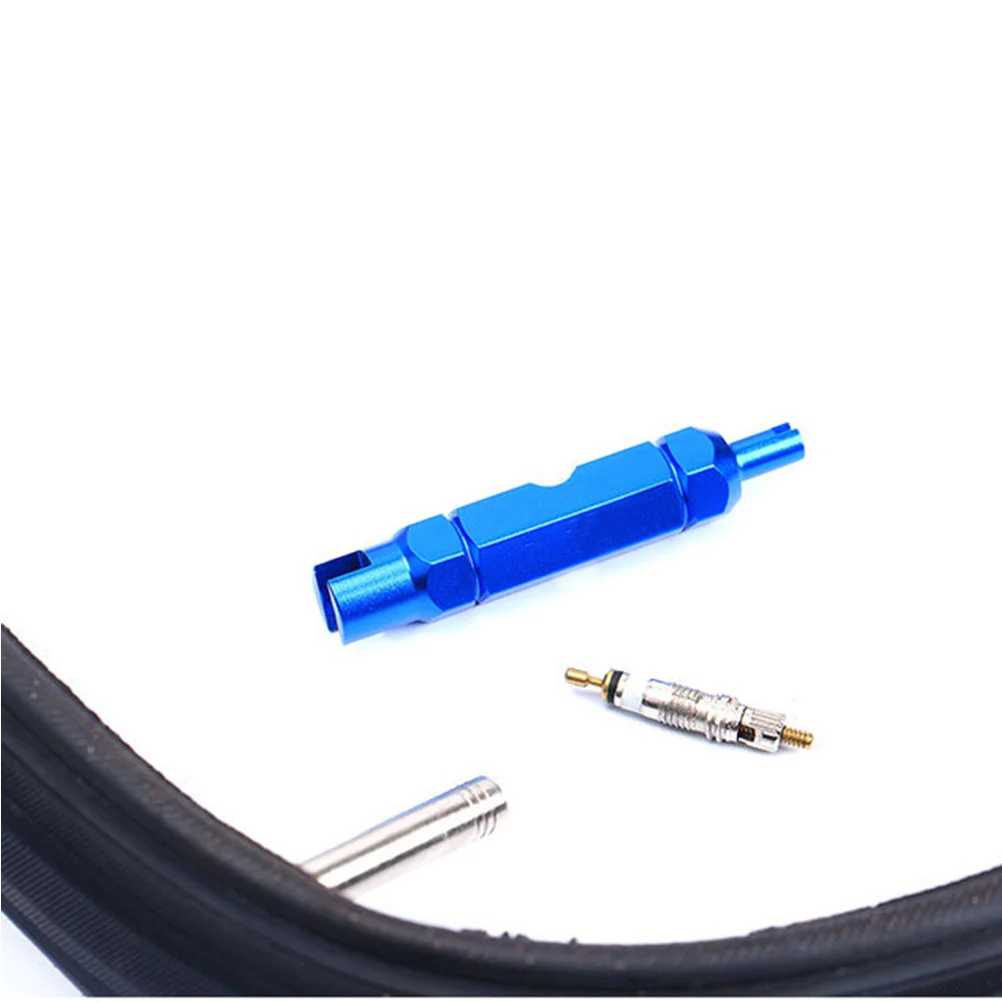 

2Pcs Gas Nozzle Wrench Core Tool Aluminum Alloy Blue Compact Portable Anti Slip for French American Valve Inner Tube Disassembly