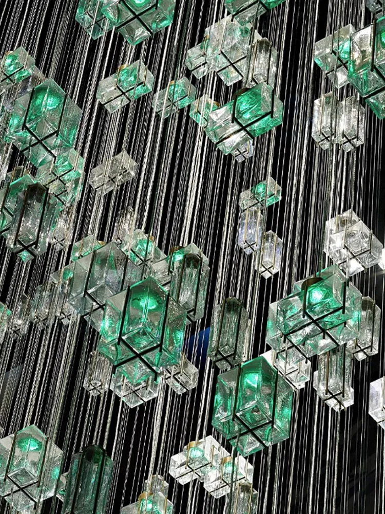 Imagem -05 - Crystal Cube Pendant Light para Hotel Iluminação Doméstica Moderna Designer Chandelier Sala de Estar