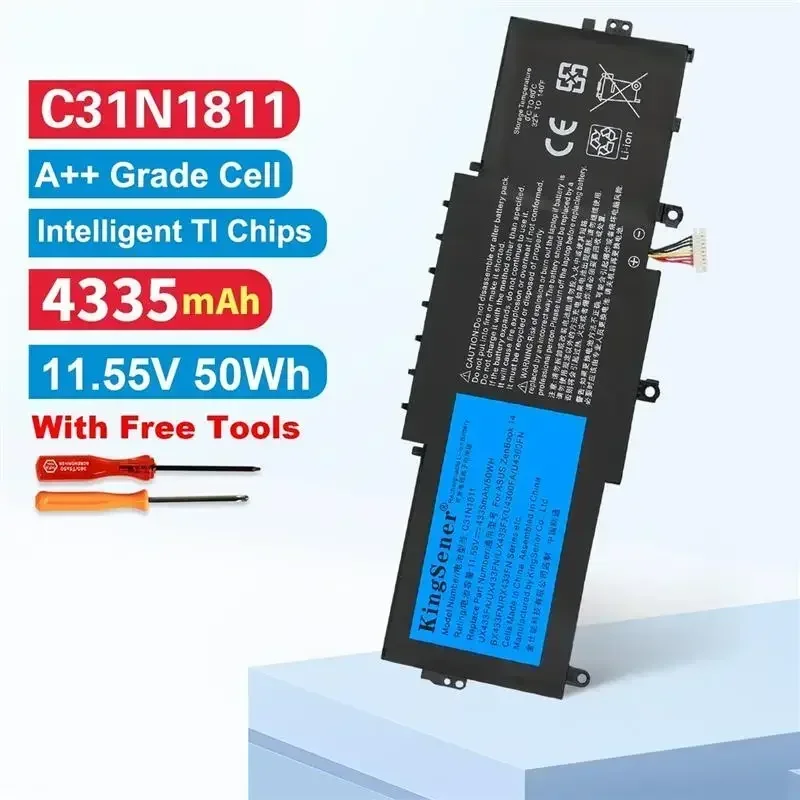 

New! C31N1811 Laptop Battery For ASUS BX433FN UX433FN-2S For ZenBook 14 UX433F UX433FA-A5046R 0B200-03080000 4335mAh
