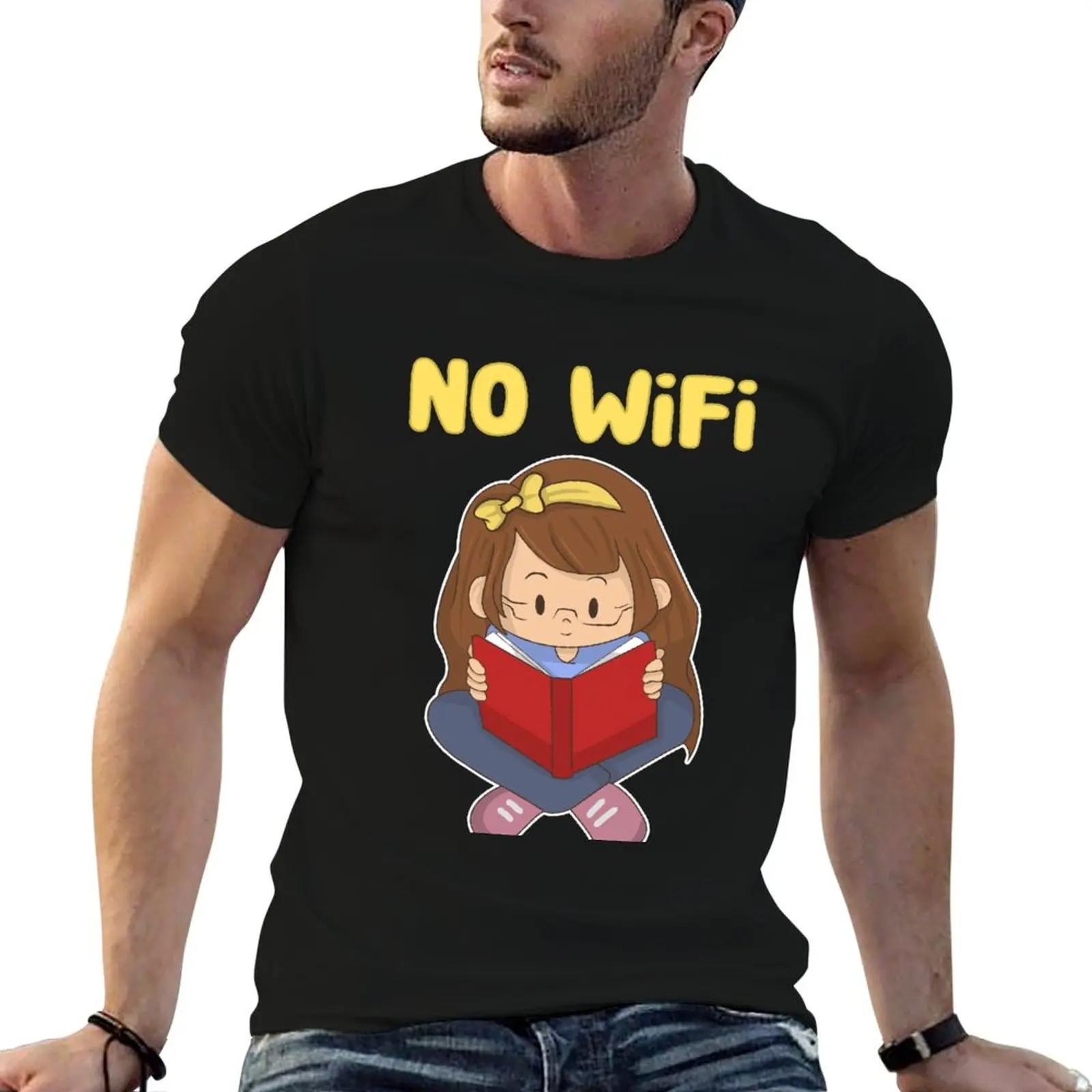 لا واي فاي تي شيرت أنيمي التي شيرت تي شيرت للرجل حزمة القطن الأبيض تي شيرت رجل تي شيرت #1