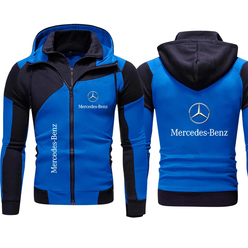 2024 Autumn Winter Men\'s Mercedes-Benz Hoodie Sweatshirt Casual Fleece Pullover Men Sportswear Benz Sports Racing Coat Zip Hoody