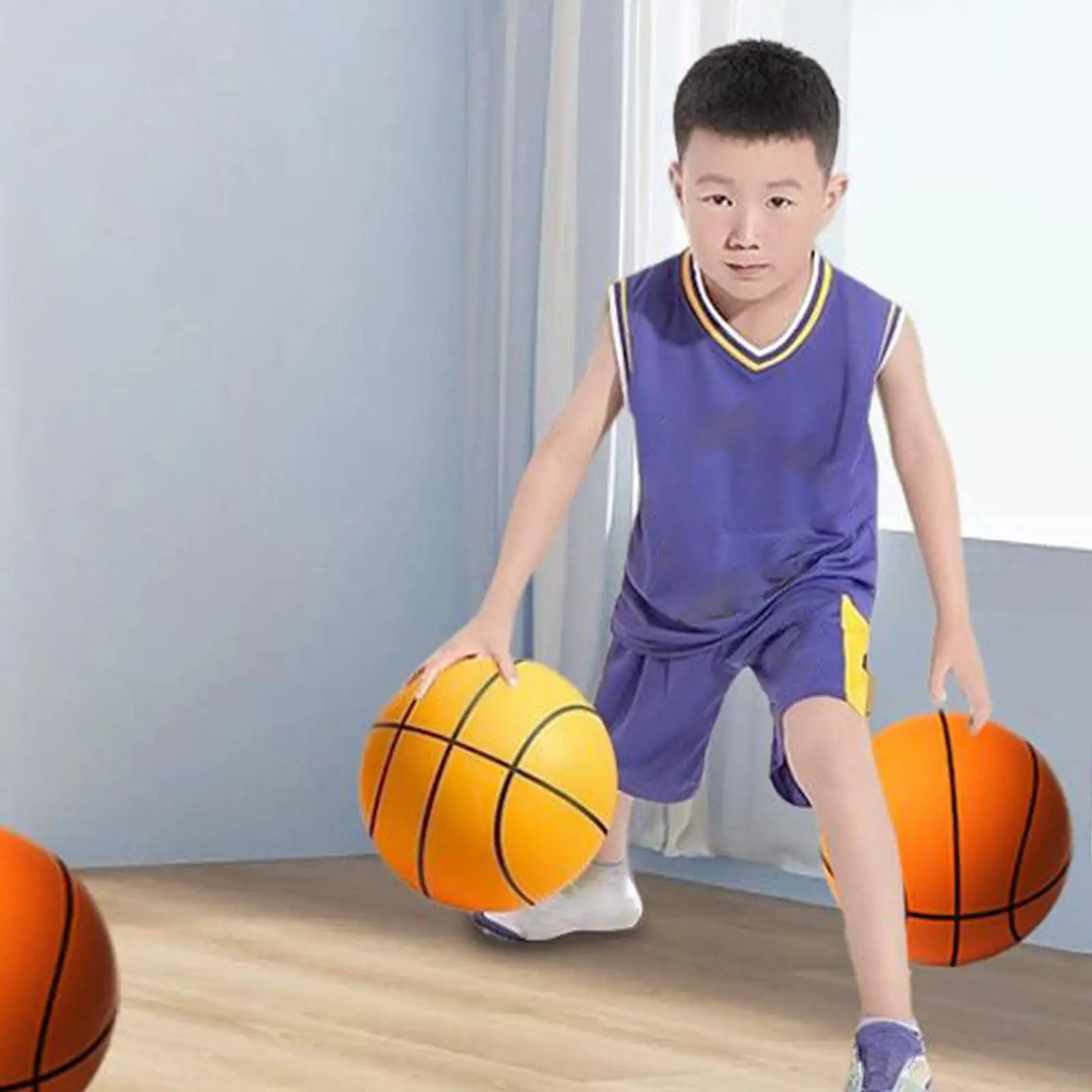 

Silent Basketball Sponge Soft Quiet Indoor Ball for Mini Hoop Basketball Court Kids Training