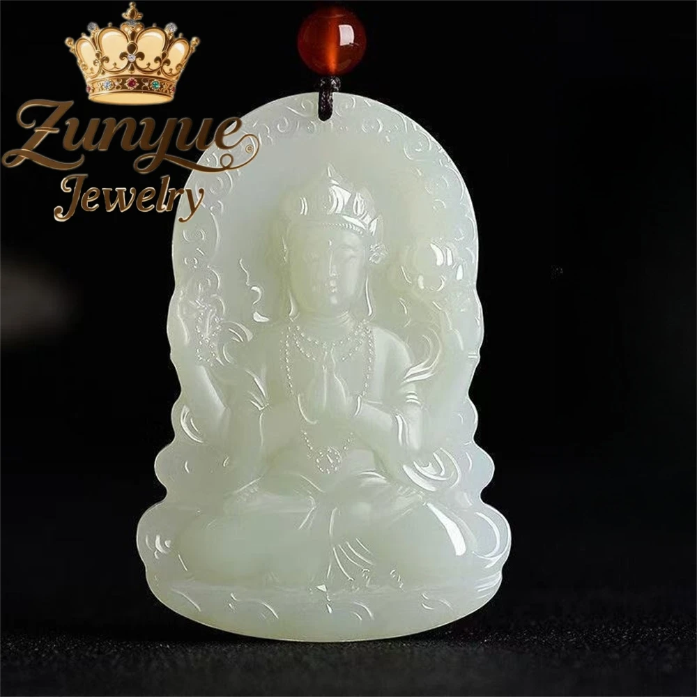 

Natural Jade Guanyin Pendant The Guardian Deity Of The Zodiac Buddha, Jade Pendant, Zodiac Jade Plaque Fashion Jewelry Exquisite
