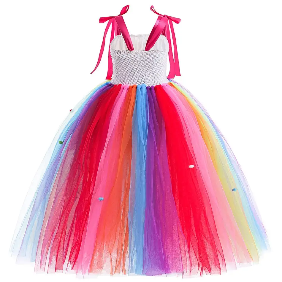 Robe Tutu arc-en-ciel pour filles, mignonne, sucettes douces, Cosplay, Costume de célébration de Festival pourim, Design bonbon, robe Tutu pour filles