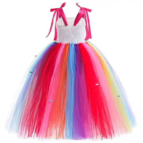 Lollipop Candy Dress Costume Sweet Girl Carnival Purim Apparel Toddler Rainbow Colorful Tutu Off Shoulder Princess Party Frocks - Image 5