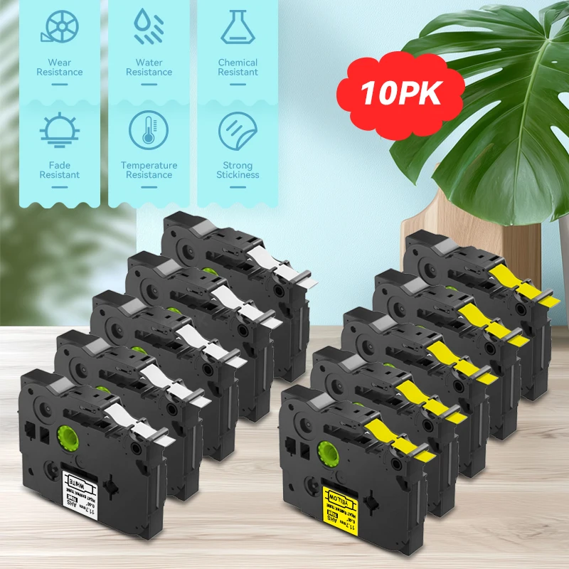 10PCS Heat Shrink Tube Tape HSe-231 HSe 221 211 631 241 251 For Brother P-Touch Printer Multiple Sizes 5.8/8.8/11.7/17.7/23.6mm