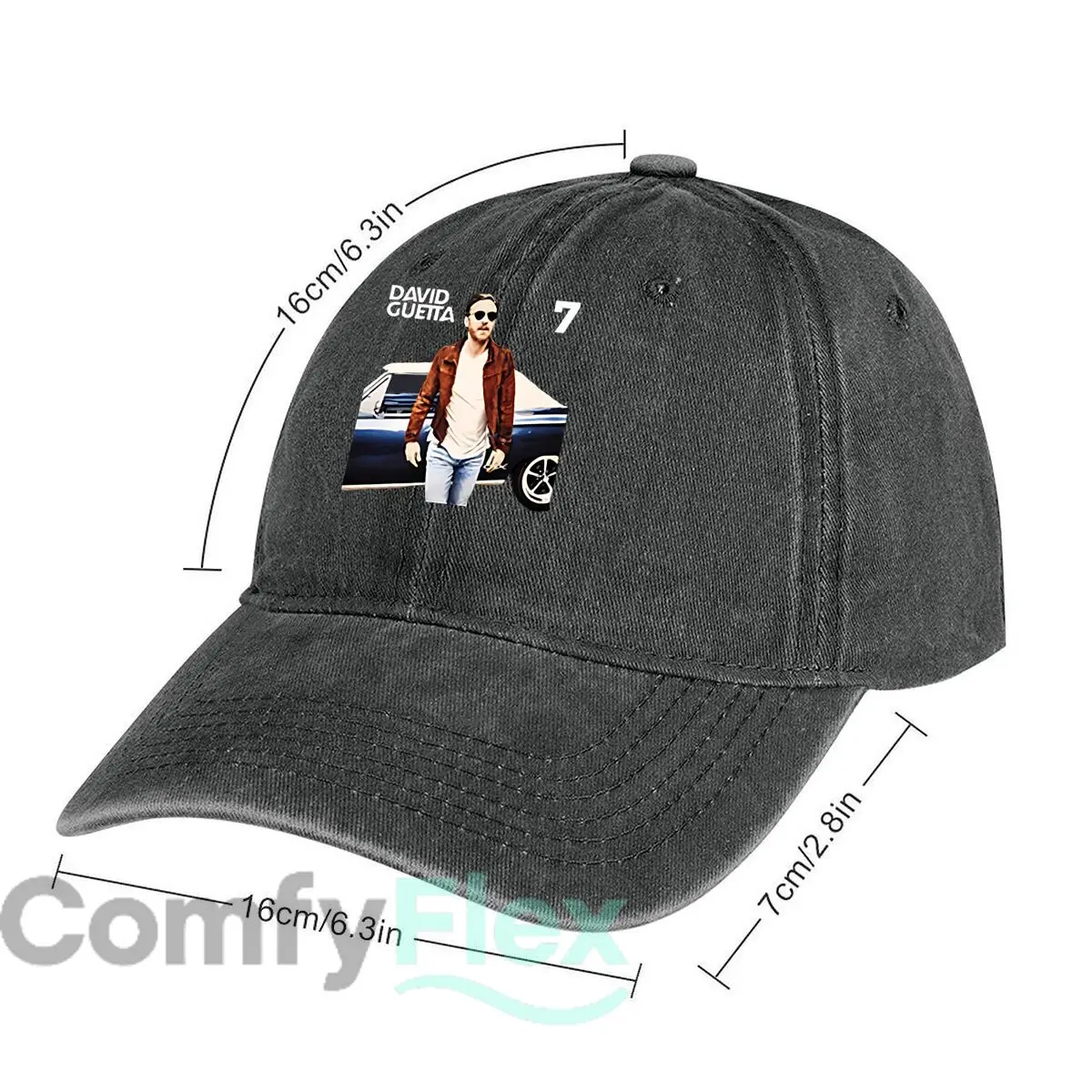 سيارة ديفيد غيتا" - موسيقى - فن الفنان، قبعة بيسبول أنيقة مغسولة للاستخدام الخارجي للنساء للجنسين قبعة أبي عصرية هيب هوب