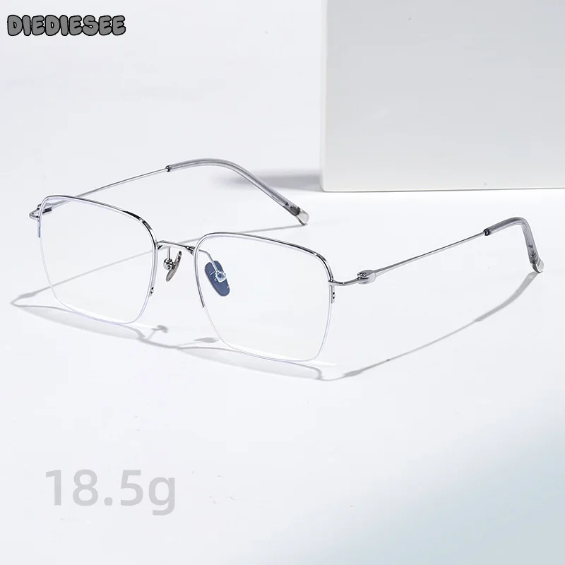 

DIEDIESEE Ultra Light Anti Blue Light Pure Titanium Half Frame Male Myopia Hyperopia Optical Prescription Glasses Frame 177522