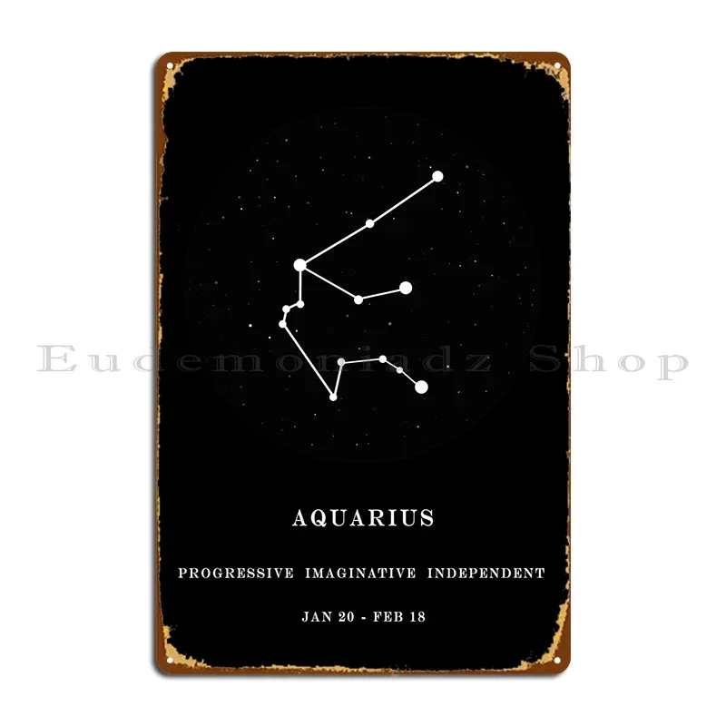 Aquarius Star Metal Sign Pub Printing Party Club Designing Tin Sign Poster