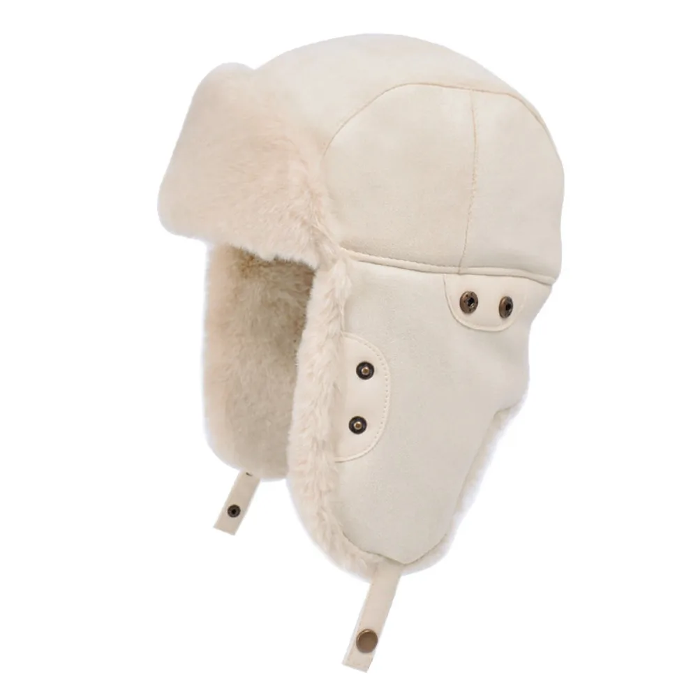 Cute Velvet Winter Hat Windproof Warm Ear Protection Cover Face Enhancing Thick Brimless Cap Head