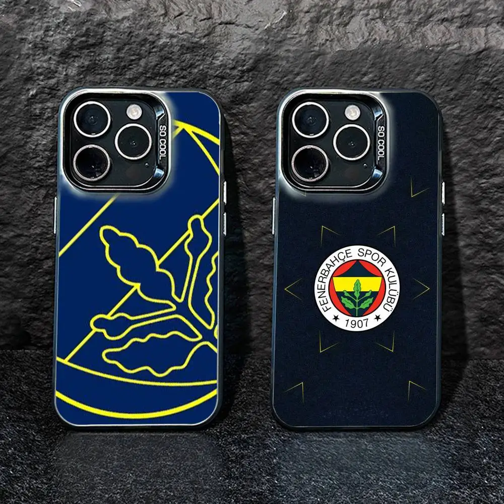 

Cool O-Turkey Fenerbahce-s Pattern Phone Case For iPhone17, 16,15,14,13,12 Pro Max Black Candy Matte Shockproof Cover
