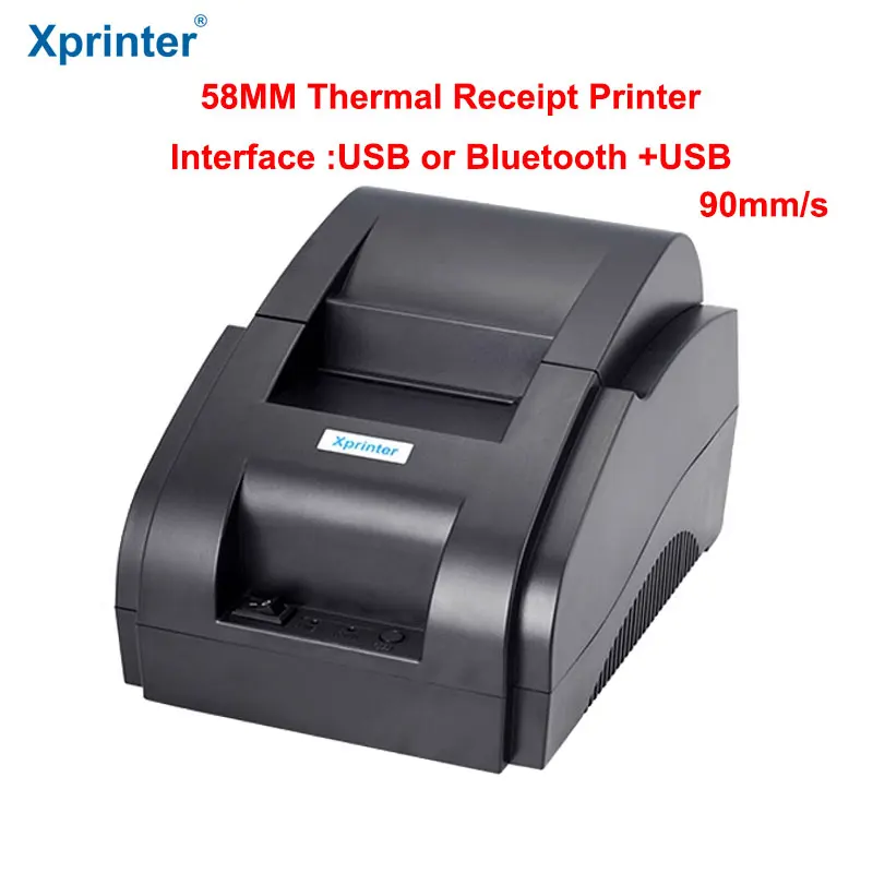 wholesale Xprinter 58mm width Thermal Mini Thermal Receipt Printer POS Printer Low Noise with USB/Bluetooth interface XP-58IIH