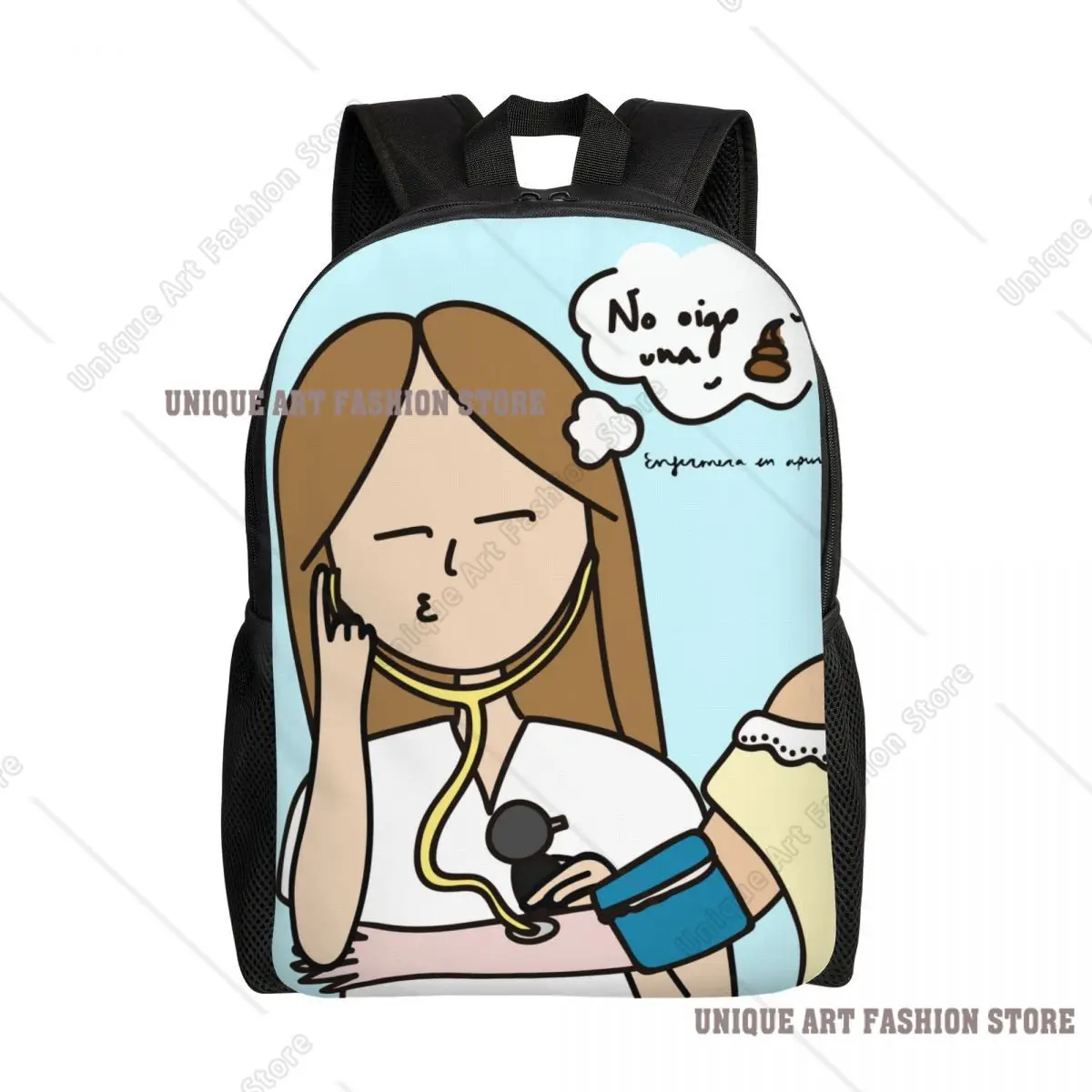Customized Enfermera En Apuros Doctor Nurse Medical Backpacks Women Men Fashion Bookbag for School College Bags