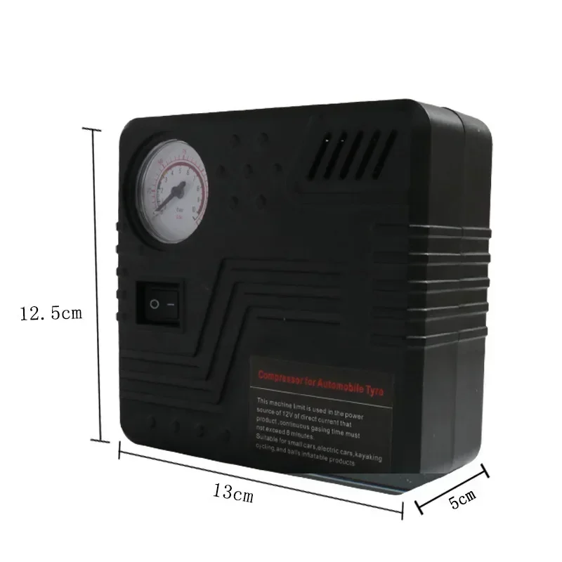 12V Car Emergency Automatic Air Pump DC Tire Inflation Tool Pressure Gauge Cigarette Lighter Connector Compact and Portable