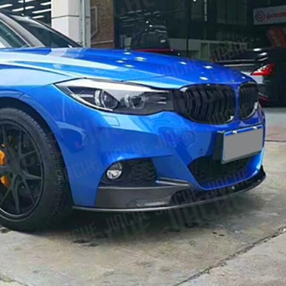 

JIACHE Carbon Fiber Front Bumper Lip Splitters Spoiler for BMW 3 Series GT F34 M Sport 2014-2018 Flap Aprons Trim Car style