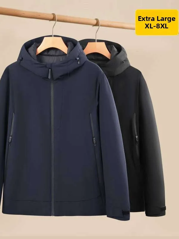 

Men's Winter Thiened Warm Cotton Jaet Hooded Workwear Sports Outerwear Large Size Faion Urban Sle Polyester Fiber