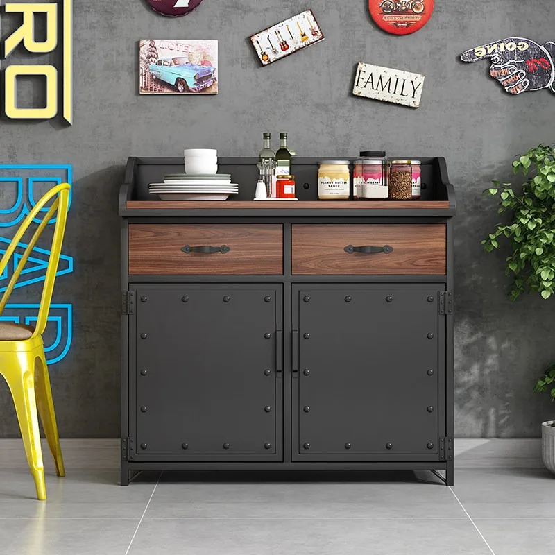 High-end hotel private room sideboard, outdoor metal sun-protective storage, home tea cabinet, restaurant and café side cabinet