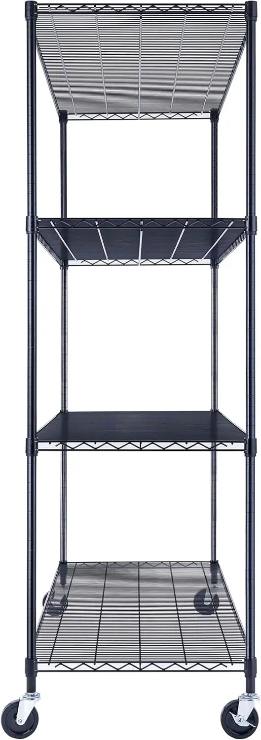 60"x24"x72" PRIME HEAVY DUTY Black 4-Tier Wire Shelving NSF 2400 LBS MAX Capacity Storage Rack for Commercial, School, Home,