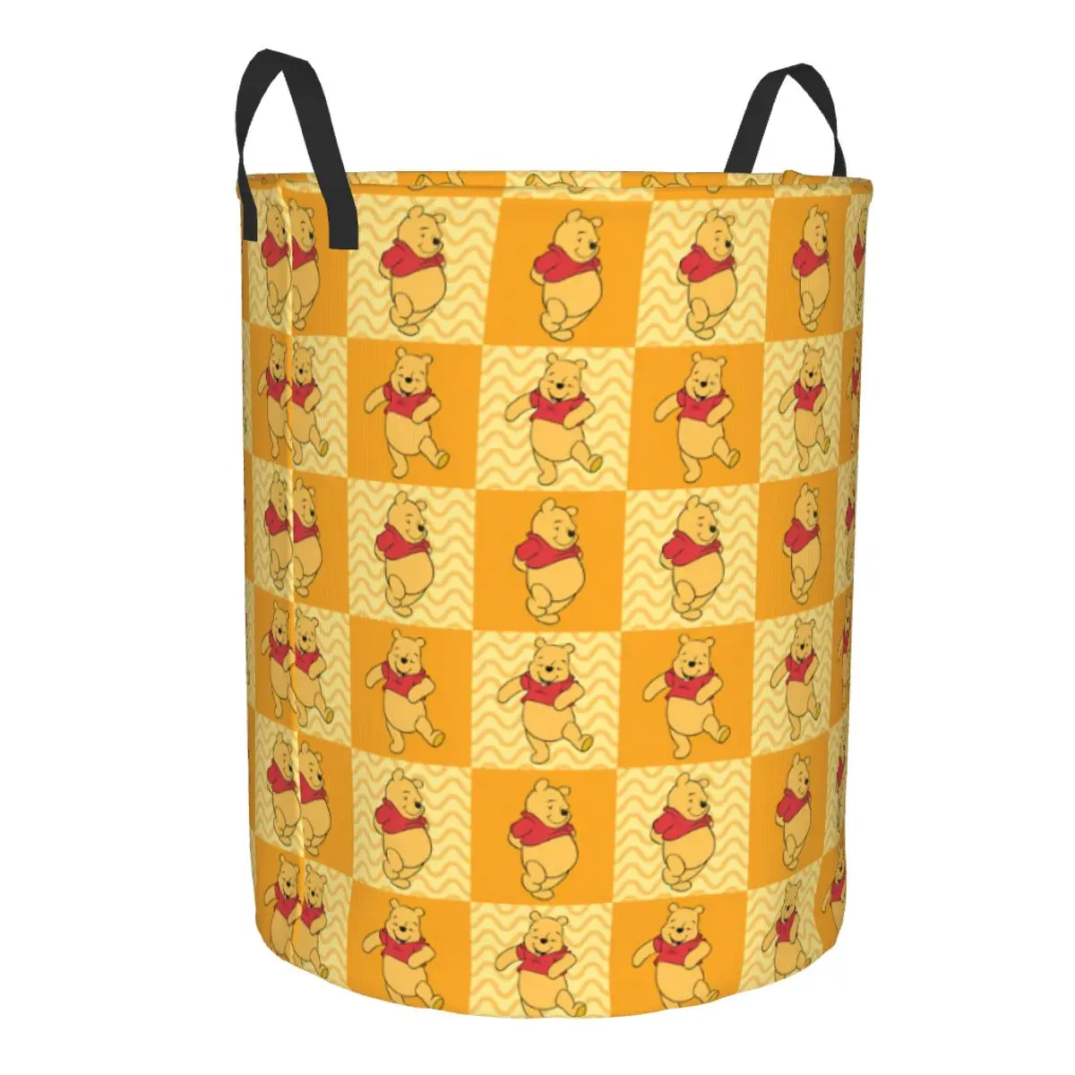 Custom Winnie Pooh Bear Collage Laundry Hamper Large Storage Basket Kids Nursery Toy Organizer