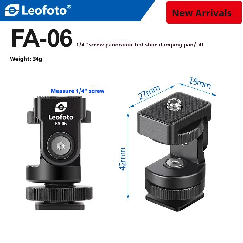 

Leofoto FA-06 [Новая модель] Панорамная наклонная головка для DSLR-камер с креплением для телефона и демпфированием