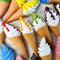 Simulation Ice Cream Model Without Stand Fake Ice Cream Bar Display Props Simulated Food Fake Baking Decorations 21CM