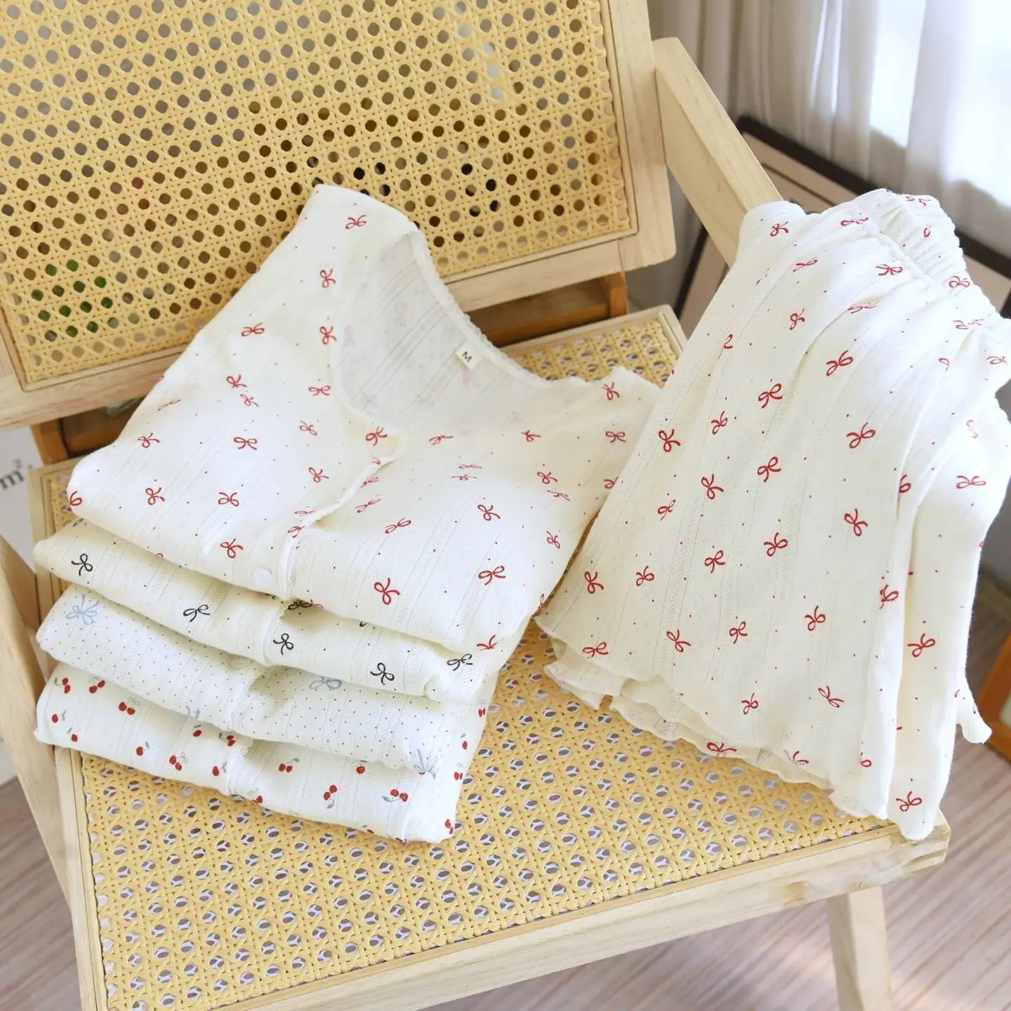 

Летний хлопковый пижамный комплект, женский милый и милый кардиган с короткими рукавами, топы и шорты, женская домашняя одежда