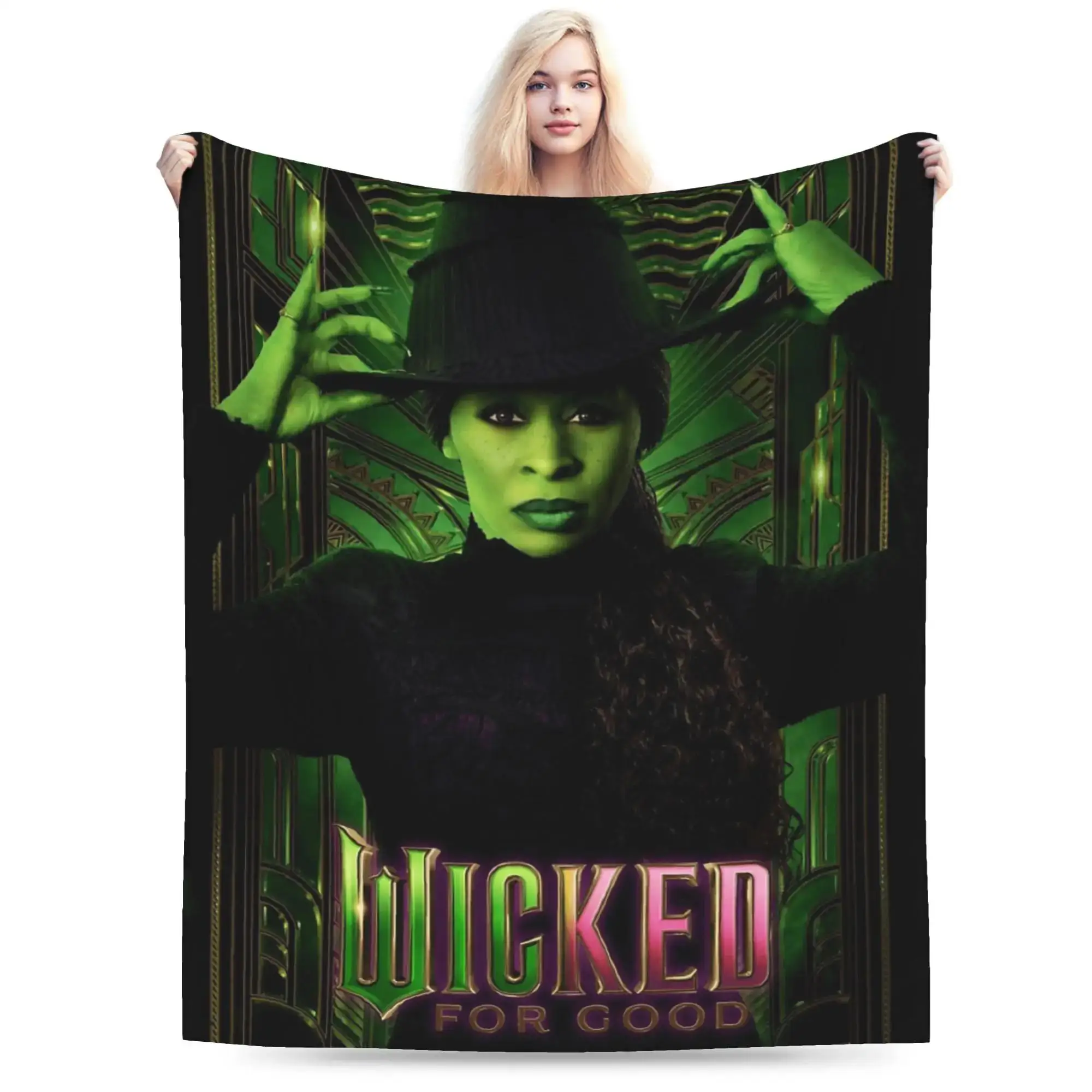 

Плед Wicked For Good: Супермягкий плюшевый плед для детей и взрослых, забавное фланелевое покрывало для дивана и кровати