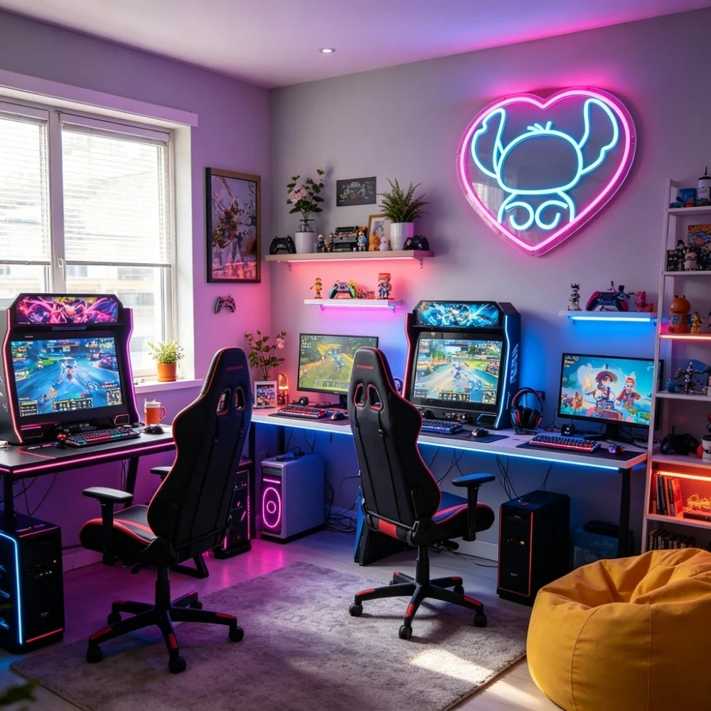 Cermin LED Anime Stitch Neon S - Bathroom Mirror Led ulasan dan harga