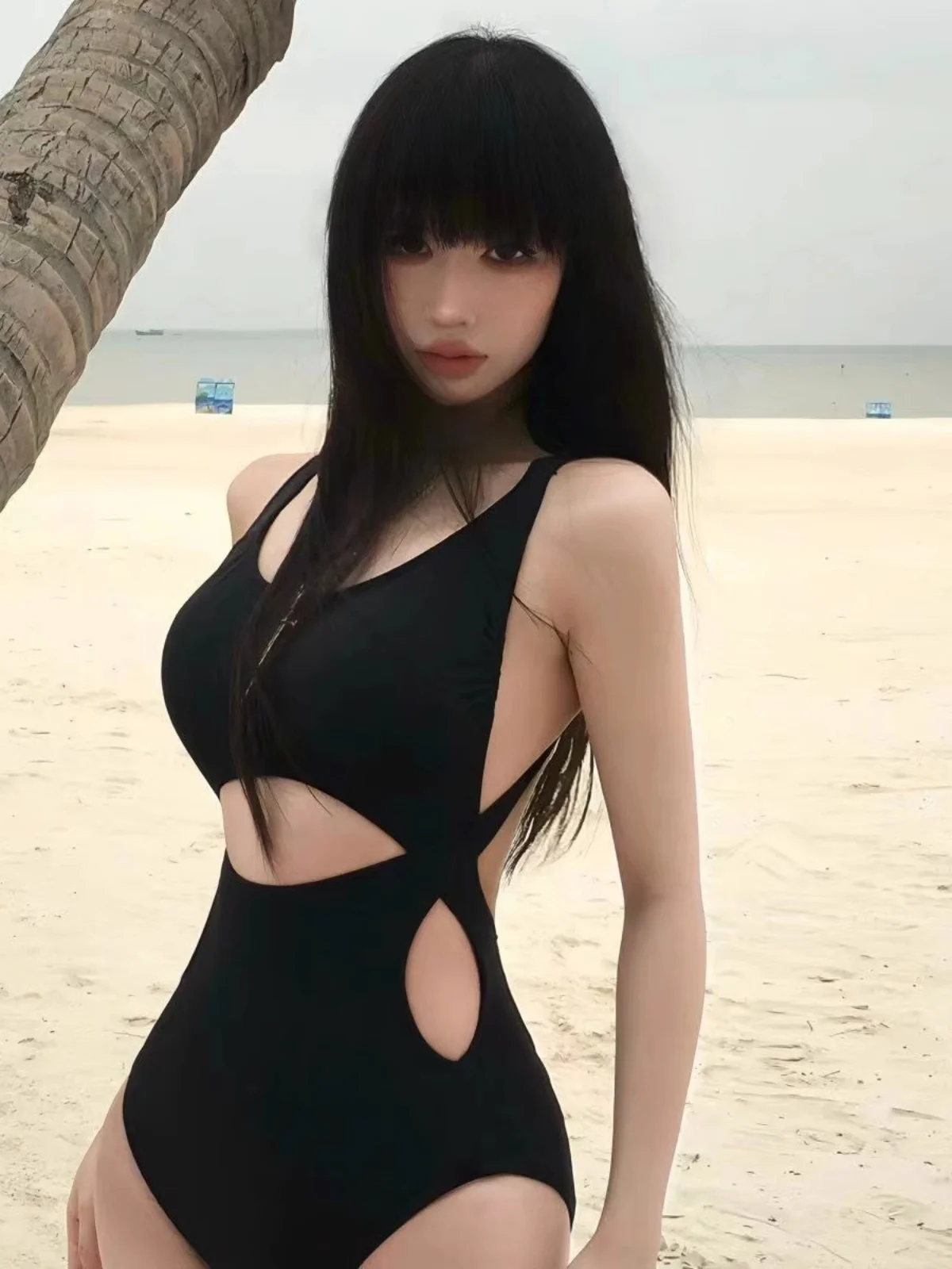 

Bla-Piece Bikini Women's Swimwear Thermal Vaion Sle Slimming Design High Elastici Nylon Spandex Casual Sportswear