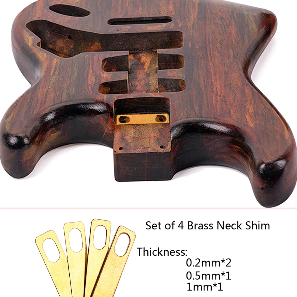

4PCS Guitar Neck Shim Durable Material 3Thicknesses Heightening Gasket Easy Installation Better Sound Quality Guitar Accessories