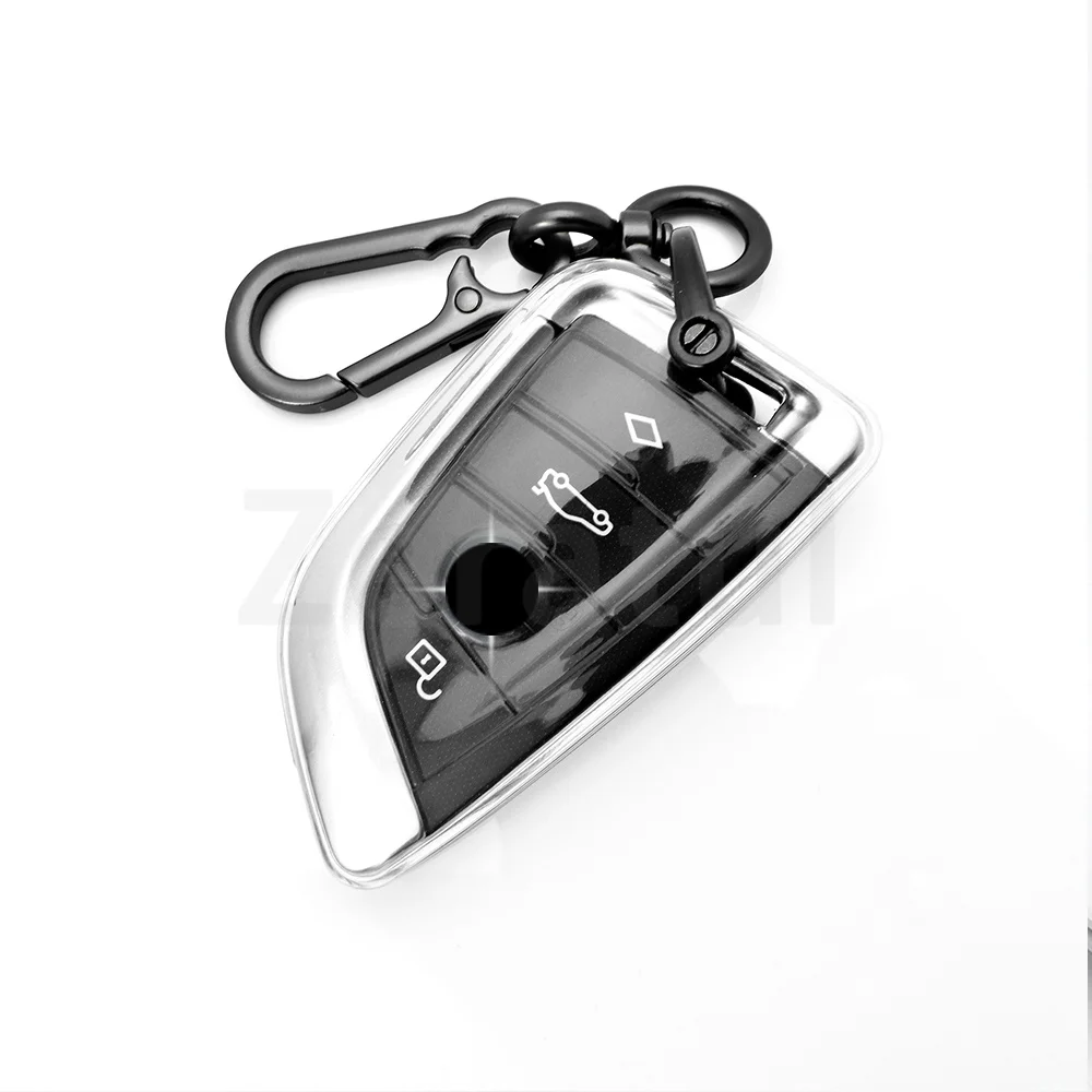 Transparent TPU Car Key Case Cover Shell Holder Fob For BMW X1 X3 X5 X6 X7 1 3 5 6 7 Series G20 G30 G11 F15 F16 G01 G02 F48 view 6