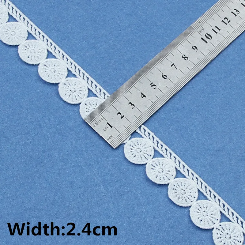 5Yards White Cotton Embroidered Lace Trim Ribbons Fabric DIY Sewing Handmade Craft Materials Wedding Dress Accessories