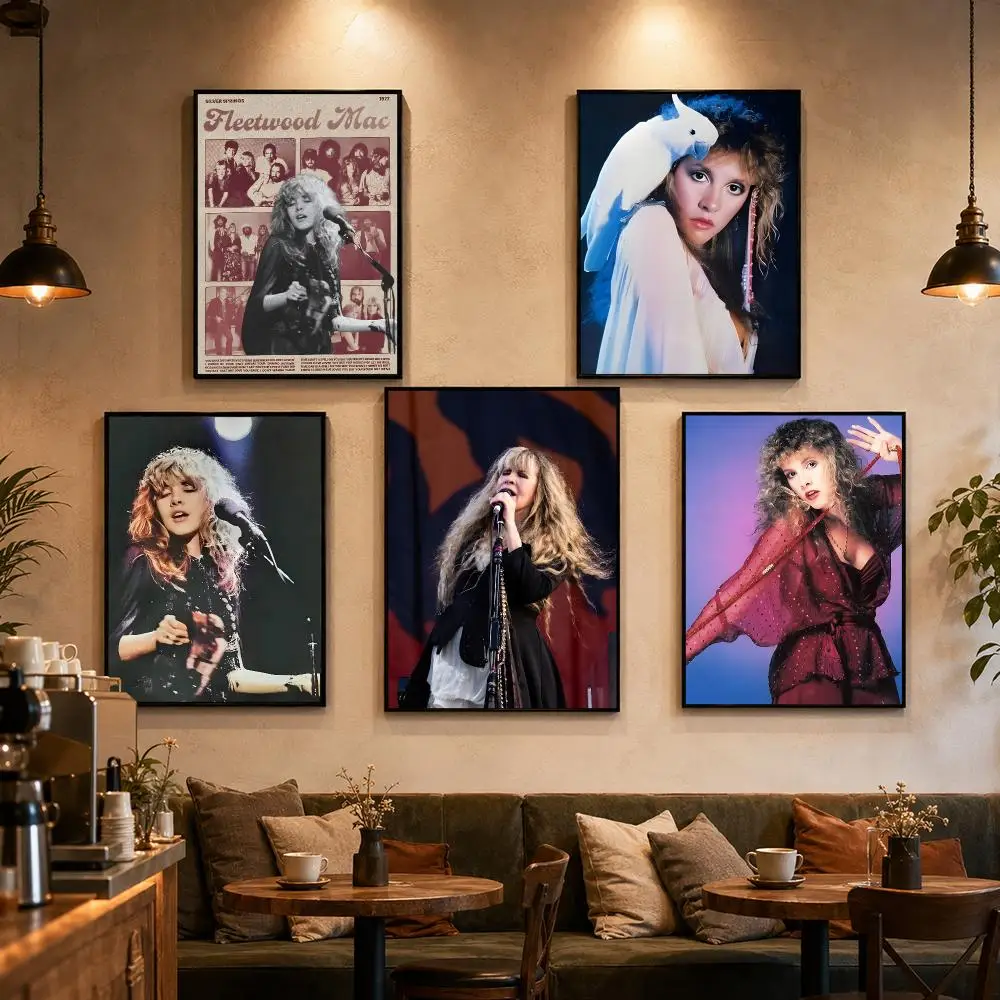 Singer S-Stevie Nicks Poster Self-adhesive Art Waterproof Paper Sticker Coffee House Bar Dorm Room Wall Decor